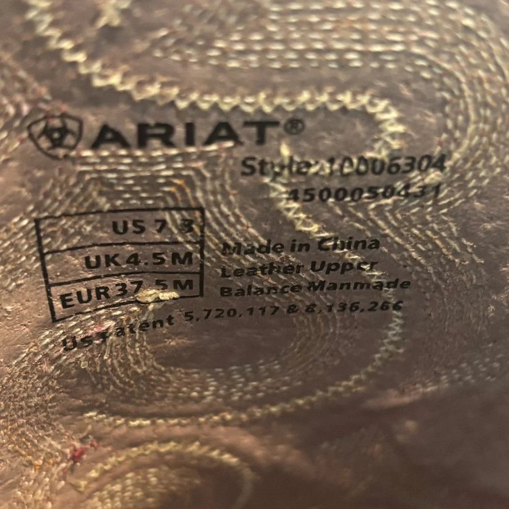 Ariat QuickDraw Brown Leather Western Boots Ladies Woman 7.5 Cowgirl Rodeo - Picture 9 of 12